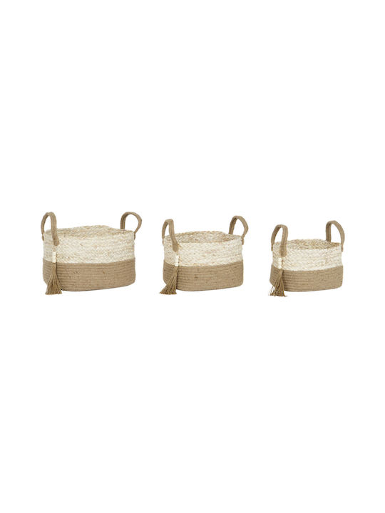 Set dekorative Körbe mit Griffen Braun 41x30x33cm 3Stück Home Esprit