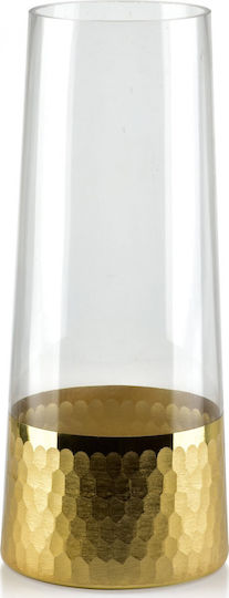 Mondex Βάζο Γυάλινο Λευκό 10xΥ25cm