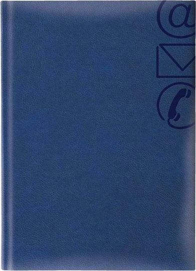 THeofylaktos Phone Directory with Greek Alphabet Blue 14.5x20.5cm