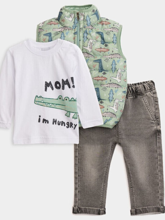 Funky Kids Clothing Set with Pants Almond White Carbon 3 Pieces