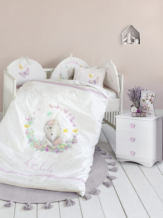 Nima Belle Бебешка кувертюра Памук Бял 100x140см