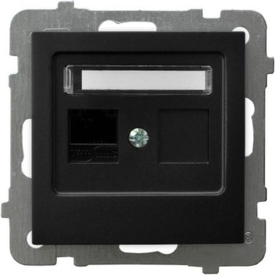 Ospel Einzeln Netzwerksteckdose RJ45 Ohne Rahmen Typ Cat5 in Schwarz Farbe GPK-1G/K/m/33