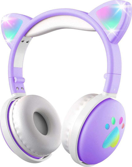 Mozos Kid Dog Kabellose Bluetooth Kinder Am Ohr Kopfhörer mit 15 Stunden Betriebszeit Lila