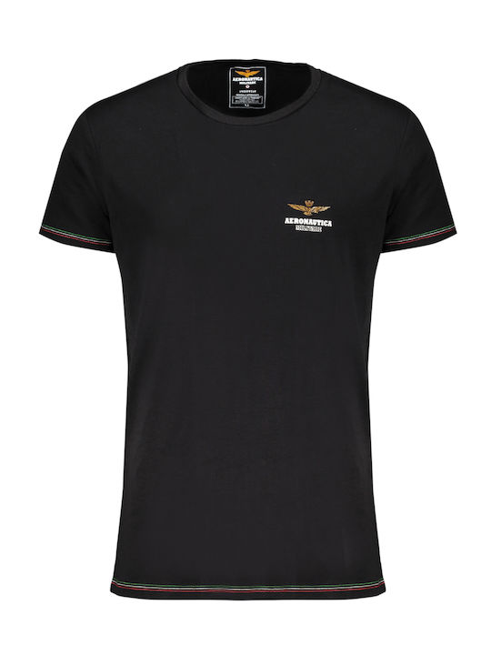 Aeronautica Militare T-shirt Bărbătesc cu Mânecă Scurtă Black