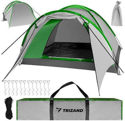 Trizand Χειμερινή Σκηνή Camping Πράσινη για 4 Άτομα 320x200x140εκ.