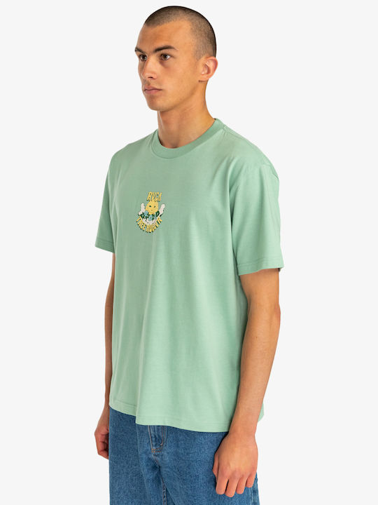 RVCA T-shirt Bărbătesc cu Mânecă Scurtă Green