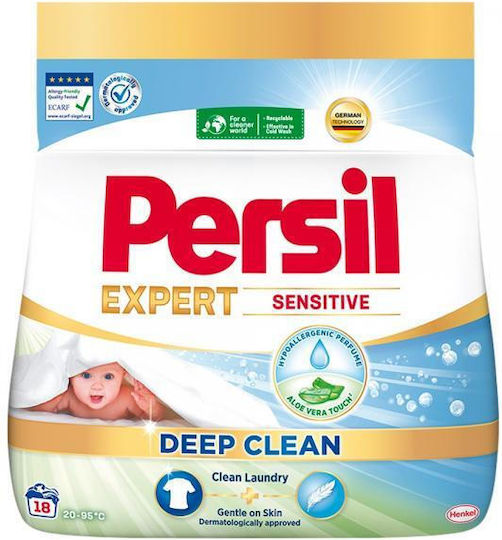 Persil Deep Clean Перилен препарат на прах за Чувствителен & Бял дрехи 0.99кг (18 Мерителни чаши)