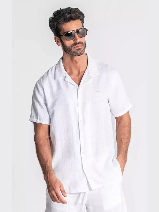 Gianni Kavanagh Men's Shirt Short Sleeve Linen White