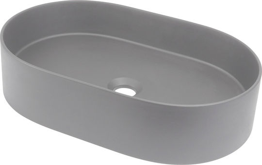 Deante Επικαθήμενος Νιπτήρας Πορσελάνης 55x35cm Γκρι