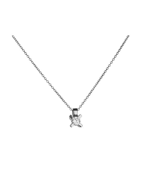 Necklace from White Gold 18k with Diamond