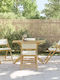 Outdoor-Stuhl Bamboo Cream mit Kissen 4Stück 59x51x87εκ.