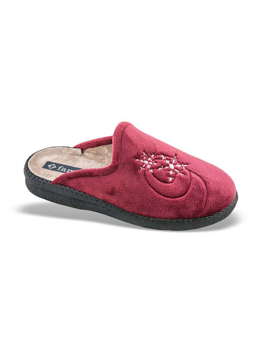 FAME Winter Women's Slippers in Burgundy color