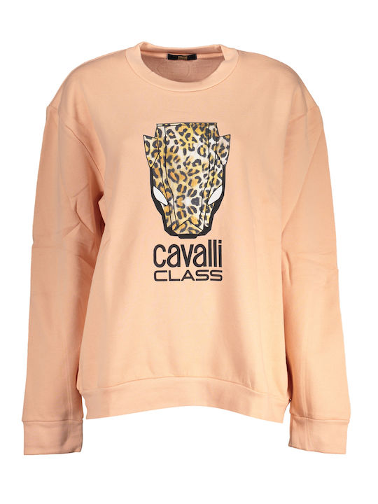 Roberto Cavalli Women's Long Fleece Sweatshirt Pink