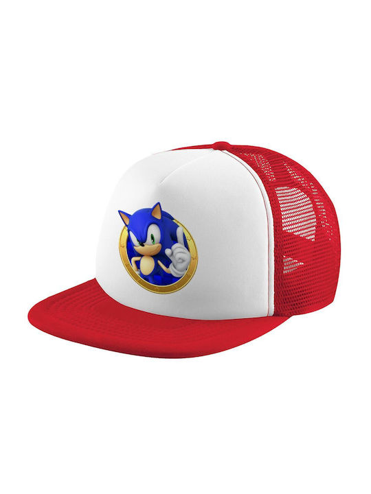 Koupakoupa Παιδικό Καπέλο Jockey Υφασμάτινο Sonic The Hedgehog Λευκό