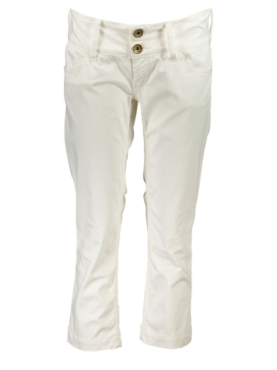 Phard Women's Fabric Trousers in Narrow Line White