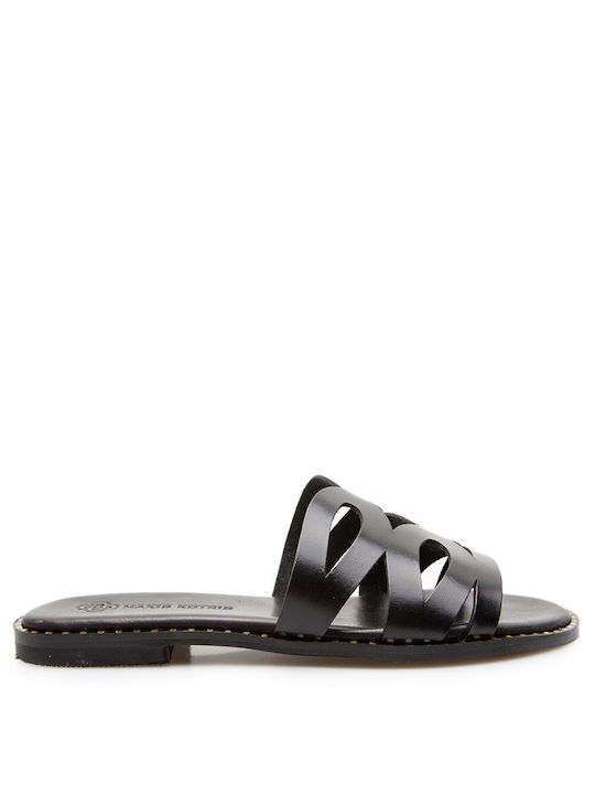 Makis Kotris Damen Flache Sandalen in Schwarz Farbe