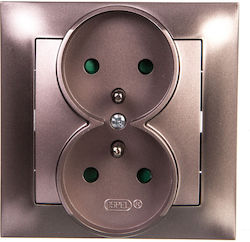Ospel Double Walled Power Socket with Lid Gray