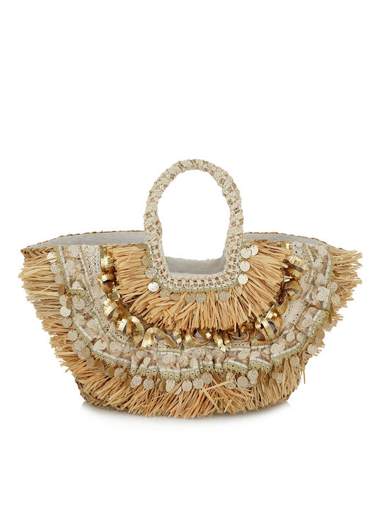 Salson Nandi Stroh Strandtasche Beige