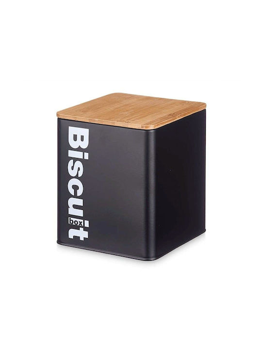 Atmosphera Metallic Cookie Jar Black 14.4x14.4x16.5cm