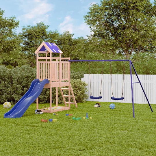 vidaXL Holzturm mit Kletterfläche Braun