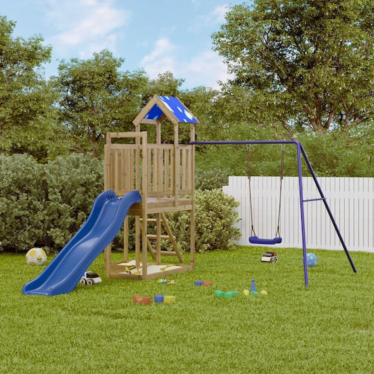 vidaXL Holzturm mit Kletterfläche Braun