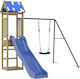 vidaXL Wooden Tower with Climbing Surface Brown