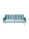 Ecke Sofa Sofa Samt Light Blue 180x180cm