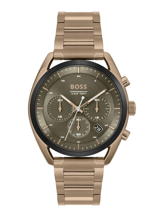Boss Ceas Barbati 44mm Baterie Cu Brățară Metalică Aurie