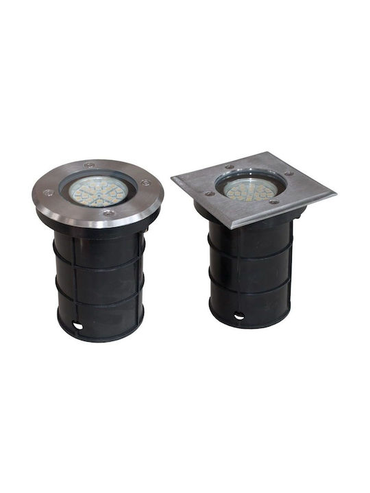 Bemko Rund Glas Einbau Spot mit Fassung GU10 Silber 1Stück