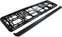 Car License Plate Frames Plastic Black 2pcs