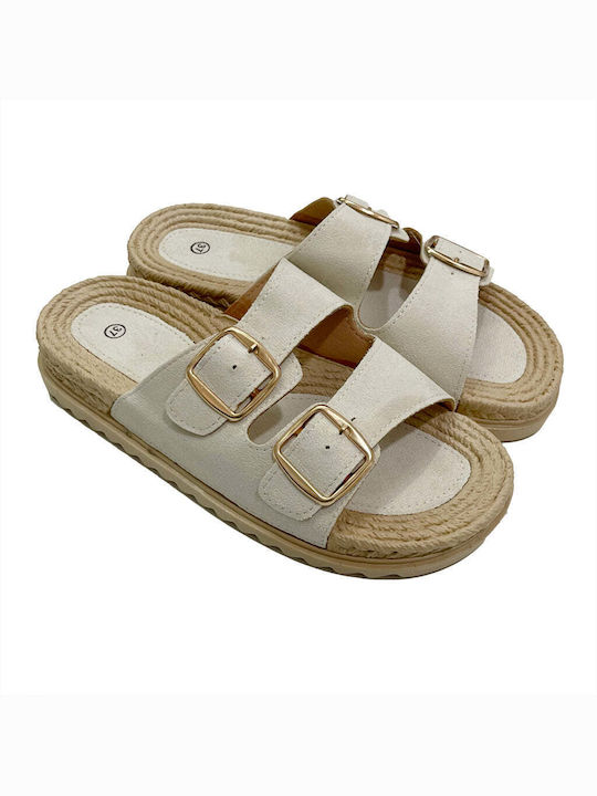 Ustyle Synthetic Leather Women's Sandals Beige