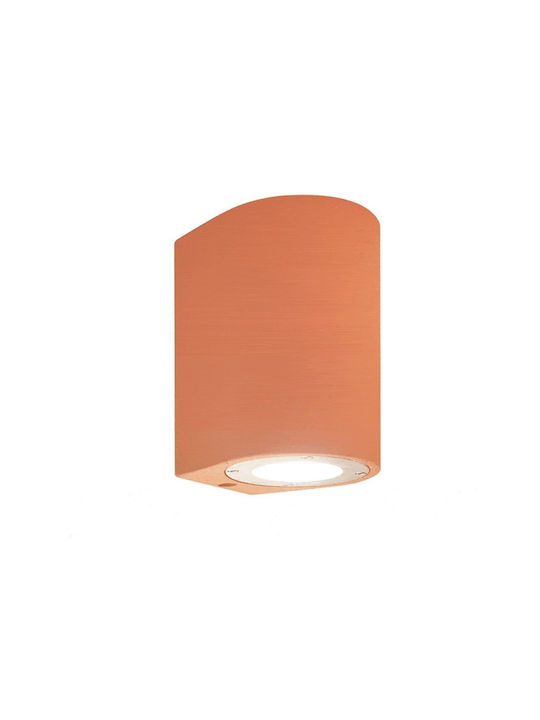 Aca MK0521R Wandmontierte Außenbeleuchtung Punkt GU10 IP65 Doppelstrahl Terrakotta