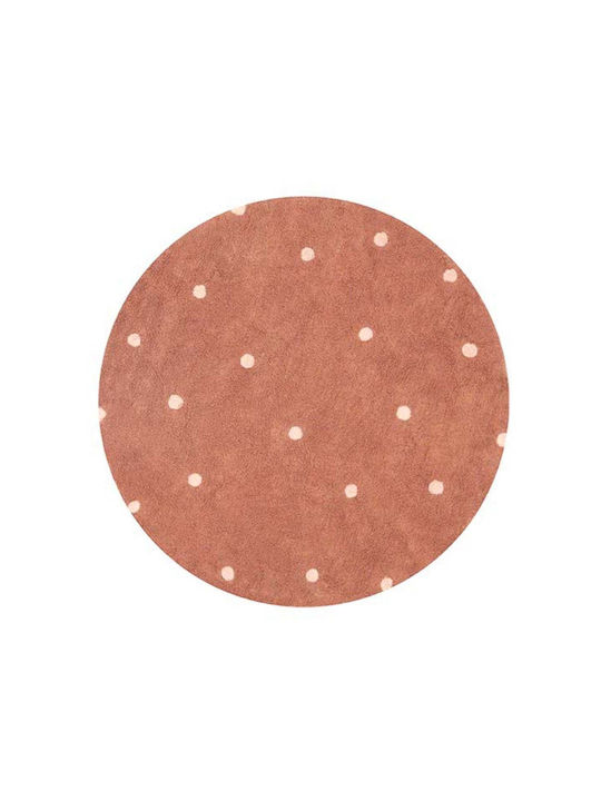 Lorena Canals Dot Παιδικό Χαλί Chestnut Στρογγυλό με Διάμετρο 140cm