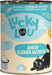 Lucky Lou Lifestage Nasses Katzenfutter für Katze mit Geflügel und Forelle 400gr