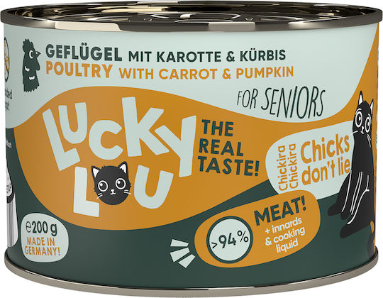 Lucky Lou Lifestage Υγρή Τροφή για Ηλικιωμένες Γάτες σε Κονσέρβα με Πουλερικά χωρίς Σιτηρά 200gr