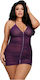 Dreamgirl Σετ Sexy Babydoll Μωβ