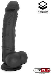 IntoYou Ρεαλιστικό Dildo με Όρχεις και Βεντούζα Μαύρο 20cm