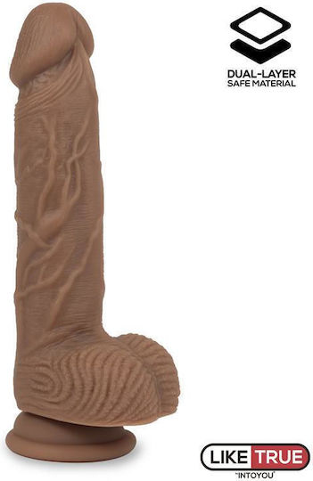 IntoYou Ρεαλιστικό Dildo με Βεντούζα Καφέ