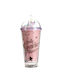 Tpster Glass Water made of Plastic in Pink Color with straw 450ml
