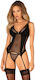 Boss Of Toys Sexy Σετ Εσωρούχων Διχτυωτό με Ζαρτιέρες Μαύρο