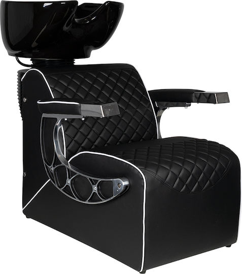 Gabbiano Ηairdresser Chair with Adjustable Height Black
