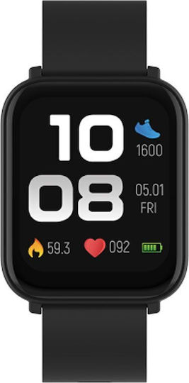 Canyon Easy Sw-54 41mm Αδιάβροχο Smartwatch με Παλμογράφο (Μαύρο)