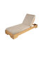 Sunbed Single Chizu Wooden with Cushion Green 70x200x22cm.