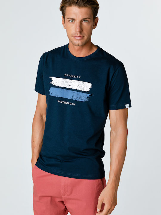 Santana T-shirt Bărbătesc cu Mânecă Scurtă BLUE NAVY