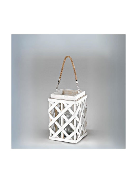 Wooden Lantern White