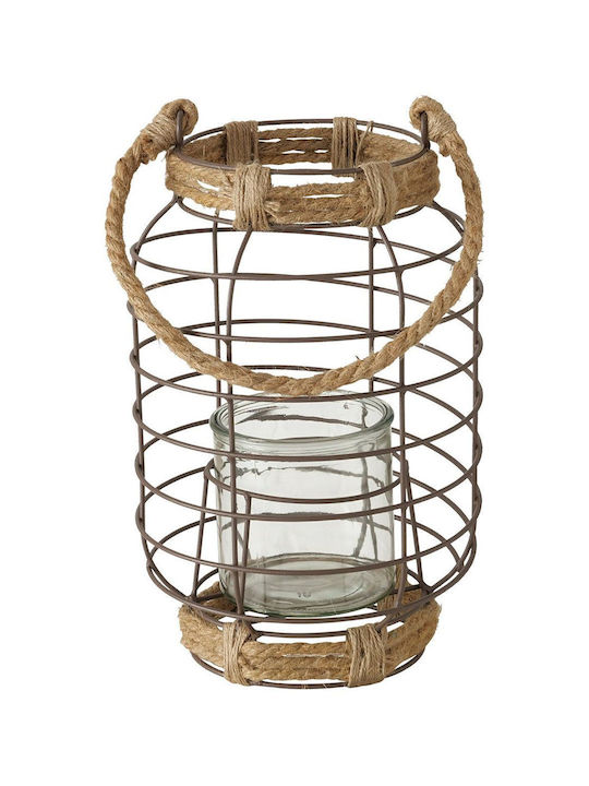 Boltze Metallic Lantern Beige 30x19cm