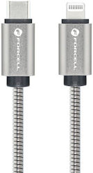 Forcell Edelstahl USB-C zu Lightning Kabel 27W Silber 1m (FOCB-274473)