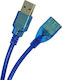 USB 2.0 Cablu USB-A female - USB-A female / USB-A Albastru 0.25m 549820