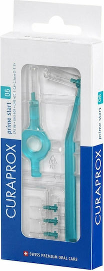 Curaprox Interdental Brushes with Handle 0.6mm Turquoise 5pcs