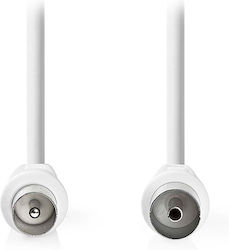 Nedis Καλώδιο Κεραίας Coax male - Coax female Λευκό 10m (CSGL40000WT100) 1τμχ